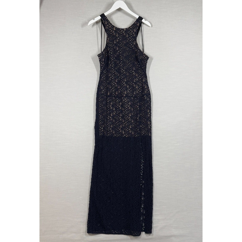 Free People Dress Womens 8 Navy Deep Indig Lace Formal Maxi Wedding Evening Chic